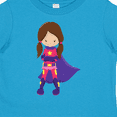 thumbnail image 4 of Inktastic Superhero Girl, Brown Hair, Cute Girl, Purple Cape Girls Toddler T-Shirt, 4 of 5