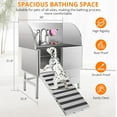 thumbnail image 2 of EastVita Dog Grooming Tub, Stainless Steel Dog Wash Station with Foldable Ramp, Storage Drawer, Floor Grate & Faucet/Dog Bathtub, 2 of 7