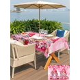 thumbnail image 4 of Outdoor Tablecloth with Umbrella Hole and Zipper, Valentine's Day Rectangle Table Cloth 52x70 Inch Waterproof Tablecloth, Watercolor Gnomes Roses Love Romantic Picnic Table Cover for Patio Camping, 4 of 7