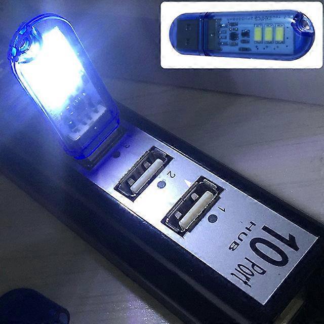 Luces LED USB para libros, 3 LED, luz nocturna táctil de 5 V, teclado de computadora, decoración de dormitorio, lámparas de noche, luz de alimentación con interruptor táctil, azul