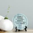 thumbnail image 2 of Be Strong and Courageous! Joshua 1:9 Blue Wood Color Circle Table Sign (5" X 5"), 2 of 4