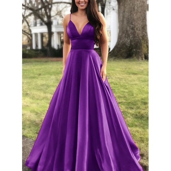 Women Fashion Elegance V Neck Long Dress Bridesmaid Wedding Gown Evening Party Club Dress