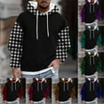thumbnail image 6 of Men's Hoodies Colorblock Pullover Casaul Long Sleeve Drawstring Midweight Hooded Sweatshirt with Kangaroo Pocket, XL Hot Pink #4, 6 of 6