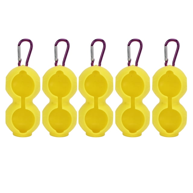 Ball Silicone Double Case, Anti Falling Wear Resistant 5Pcs Portable Ball Protective Holder Anti Scalding For Gym Yellow,Red,Black