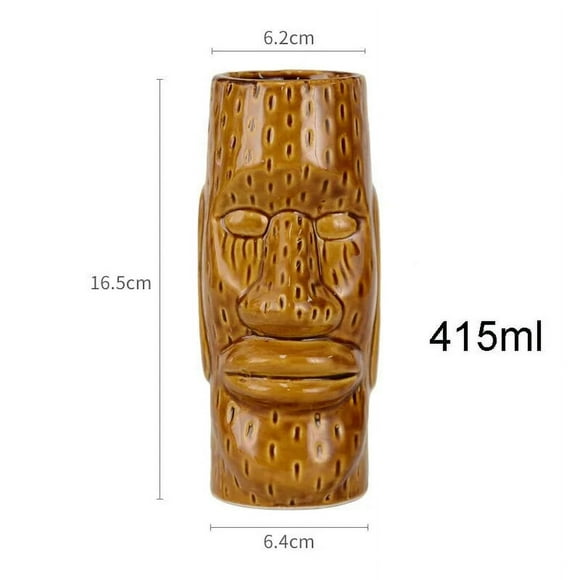 Maikai Statue 370ml Hawaii Tiki Mugs Cocktail Cup Beer Beverage Mug Wine Mug Ceramic Easter Islander Tiki Mug Bar Tool