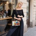 thumbnail image 5 of FORMRS Women Crossbody Purse with Chain Strap Vegan Leather Shoulder Handbag, Blue Floral Tomatoes, 5 of 7