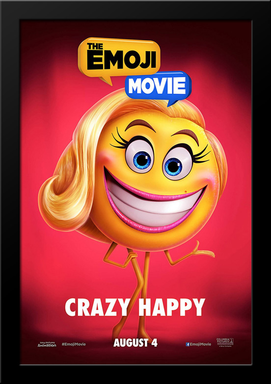 The Emoji Movie 28x36 Large Black Wood Framed Movie Poster Art Print