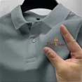 thumbnail image 4 of Polo de verano nuevo para hombre, de moda y transpirable, de alta calidad, superventas, cuello polo, manga corta, informal, estampado b, 4 of 5