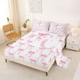 thumbnail image 2 of Erosebridal Girly Bow Full Size Sheets For Kids,Pink Letter D Personalized Initial Bed Sheets 4-Piece, 2 of 6