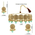 thumbnail image 2 of Efulgenz Indian Jewelry Choker Necklace Maang Tikka Earrings Bollywood Wedding Crystal Kundan Necklace Earrings Head Chain Set, 2 of 5
