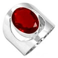 thumbnail image 1 of 925 Silver Ring For Women - Teens Red Ruby Simulated Stone Silver Ring Size 11.5 July Birthstone Costume Silver Ring Size 11.5 Gift For Mom On Thanksgiving 925 Gemstone Silver Jewelry, 1 of 5