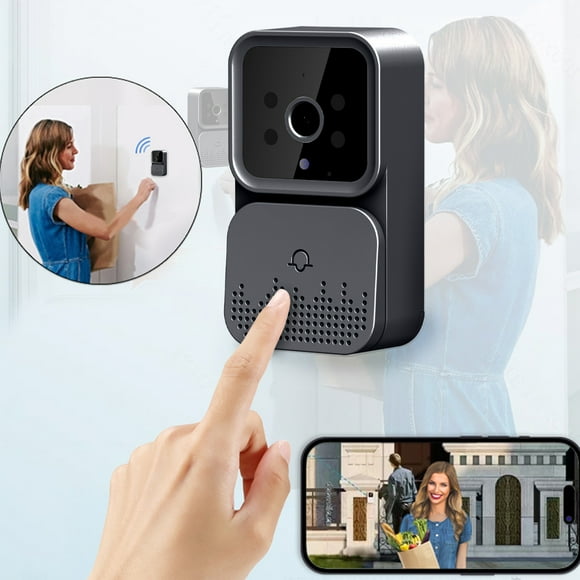 Ersazi Wireless Doorbell Camera Smart Wireless Remote Video Doorbell Intelligent Visual Doorbell Home Intercom Hd Night Vision Wifi Security Door Doorbell In Clearance Black