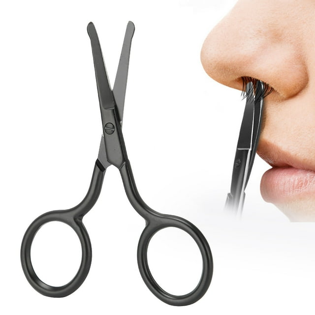 Nose Hair Trimmer, Rounded Tip Scissors Rounded Tip Stainless Steel for Beard for Moustache