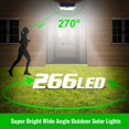 thumbnail image 2 of 266 llevó la luz solar al aire libre, sensor ultrabrillante 2500lm/2200mahmotion al aire libre, 2 of 5