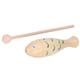 thumbnail image 4 of Instrumento de percusión Instrumento musical de madera portátil en forma de pez para niños pequeños Color madera, 4 of 9