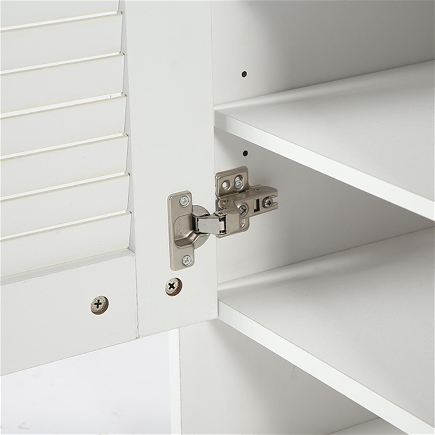 Demi Bonn Wood Shoe Cabinet, 7-Tier Shoe Organizer Storage Cabinet with Shelves, Entryway Shoe Racks, White