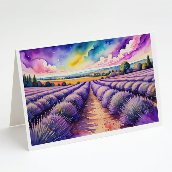 English Lavender in Color Greeting Cards and Envelopes Pack of 8 7 in x 5 in