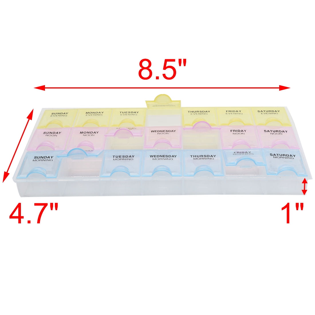 Unique Bargains AM NOON PM 7 Day Weekly  Pill Box Dispenser Holder Case