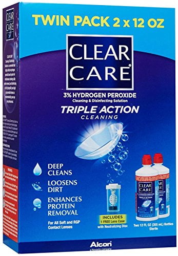 Clear Care Cleaning &amp; Disinfection Solution-12 oz, Twin Value Pack