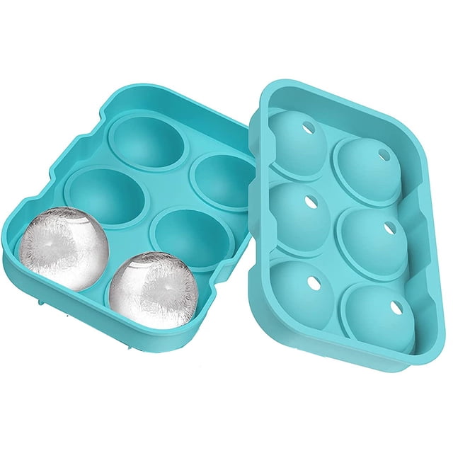 Bandeja de cubitos de hielo de silicona, bandeja de cubitos de hielo grande para congelador, molde de cubitos de hielo redondo de whisky para cóctel, vino tinto, antiadherente fácil de quitar Fason WMSS-66