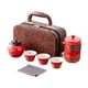 thumbnail image 3 of Juego de té de viaje Juego de té de porcelana Tetera de porcelana con tazas de té Juego de té Kung Fu Rojo, 3 of 9