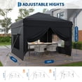 thumbnail image 2 of 10x10 Pop Up Canopy Tent with 4 SideWalls,Outdoor Instant Canopy Tent with 4 Sandbags,Carry Bag for Commercial Events, Camping, Backyard,Black, 2 of 7