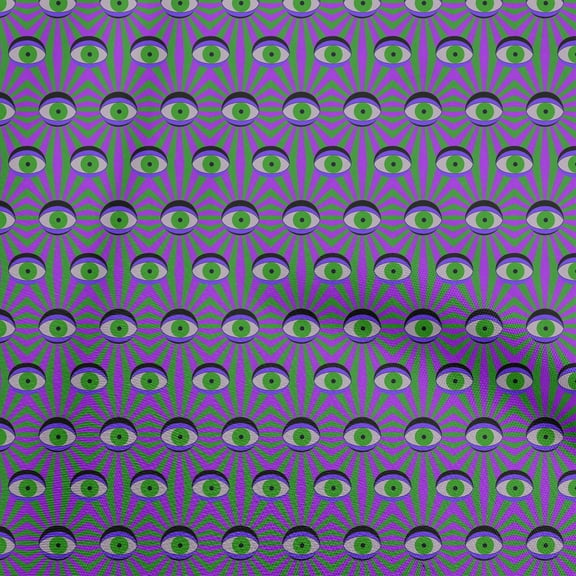 oneOone Polyester Spandex Purple Fabric Horror Eyes Sewing Material Print Fabric By The Yard 56 Inch Wide