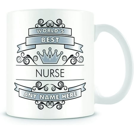 

Nurse Mug - Worlds Best Design - Personalised Work Gift - Gold