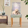 thumbnail image 4 of Yayeee 4 Pack Dining Chair Covers Stretch Parson Chairs Slipcovers Seat Protector, Purple Deer, 4 of 6