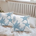thumbnail image 5 of Ocean Beach Outdoor Pillow Covers Pack of 2 Seashell Coral Starfish Waterproof Throw Pillow Covers Decorative Cushion Cases for Patio Garden Tent Balcony Couch 24x24 inch, 5 of 8