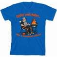 thumbnail image 3 of Grillin' and Chillin' Like A Football Villain Youth Heather Gray Crew Neck Short Sleeve Tee-Medium, 3 of 5