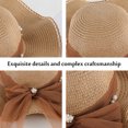 thumbnail image 3 of Sombrero de 56-58cm de circunferencia para mujer, sombrilla de verano, sombrero de paja plegable, aleros grandes, lazo informal, sombrero de playa, sombrero de viaje, 3 of 5