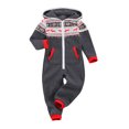 thumbnail image 2 of Christmas Family Matching Pajamas Clothing, Festival Snowflake Pattern One-Piece Hooded Zip-Front Rompers for Dad Mom Children, 2 of 6