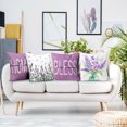 thumbnail image 3 of Farmhouse Purple Floral Pillow Covers Set of 4,Rustic Lavender with Butterfly Throw Pillow Covers Flower Plant Decorative Pillow Covers for Couch Sofa Bed Home Decor Pillowcase,18x18 Inches, 3 of 7