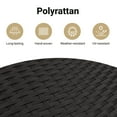 thumbnail image 3 of vidaXL Patio Sofa 2-Seater with Canopy and Stools Black Poly Rattan, 3 of 12