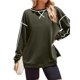 thumbnail image 2 of Sudaderas de Mujer de Larga, Cuello Redondo, Estilo Pullover, Ideales para Otoño e Invierno. con Cremallera Lateral, Perfectas para Salir. Verde L, 2 of 10