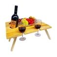 thumbnail image 2 of Picnic De Vino Al Aire Libre Mesa De Picnic Portátil Plegable Y Bandeja De Queso Con Arreglo De Comida Estable Mesa De Copa De Vino De Madera Maciza Para Conciertos En El Parque Serendint HA047013-01, 2 of 6