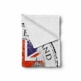thumbnail image 2 of British Soft Flannel Fleece Throw Blanket, London England Grunge Stamp Flag Nostalgic National Graphic, Cozy Plush for Indoor and Outdoor Use, 70" x 90", Pale Grey Navy Blue, by Ambesonne, 2 of 6
