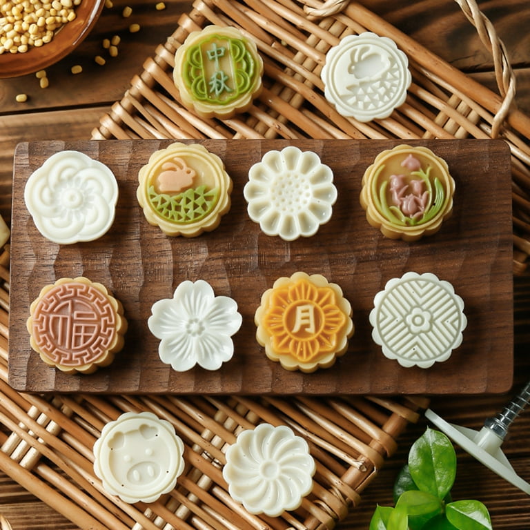 Lovair 6 PCS Moon Cake Mold, Mid Autumn Festival DIY Hand Press Cookie  Stamps Pastry Tool Moon Cake Maker, Decorative Mooncake Molds - 1 Mold 6