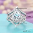 thumbnail image 2 of K-KED Women Fashion 925 Silver Filled Wedding Rings Cubic Zirconia Delicate Jewelry Size 6-10-6, 2 of 6