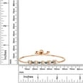 thumbnail image 2 of Gem Stone King 2.26 Ct Round Peach Morganite Blue Diamond 18K Rose Gold Plated Silver Tennis Bracelet for Women, 2 of 3