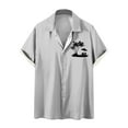 thumbnail image 2 of Mefallenssiah Mode Hommes Confortable Impression Manches Courtes Col Chemise Chemisier, 2 of 4