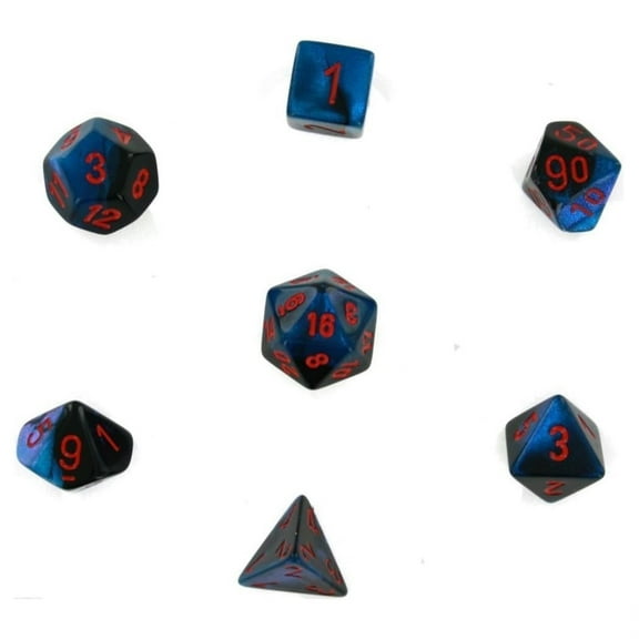 Gemini Polyhedral Black-Starlight W/Red 7-Die Set
