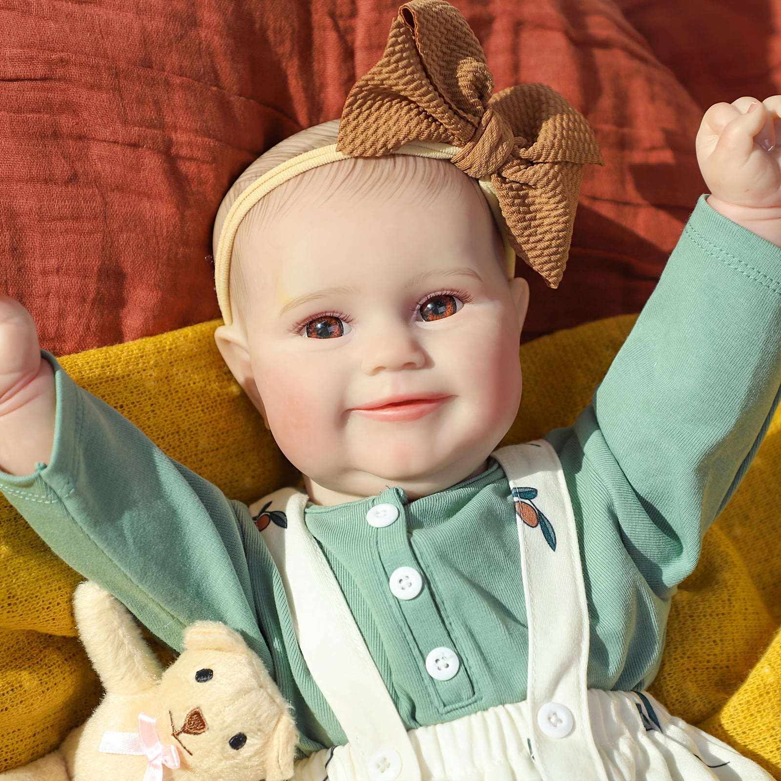 20 Inch Reborn Baby Doll Maddie, Realistic Hand-Painted Hair Baby Doll With Open Eyes And Charming Smile, Includes Extra Accessories, Perfect Gift For Kids