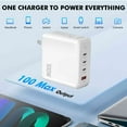 UrbanX 100W USB C Charger Block with 6ft USB TypeC Cable, 4Port GaN