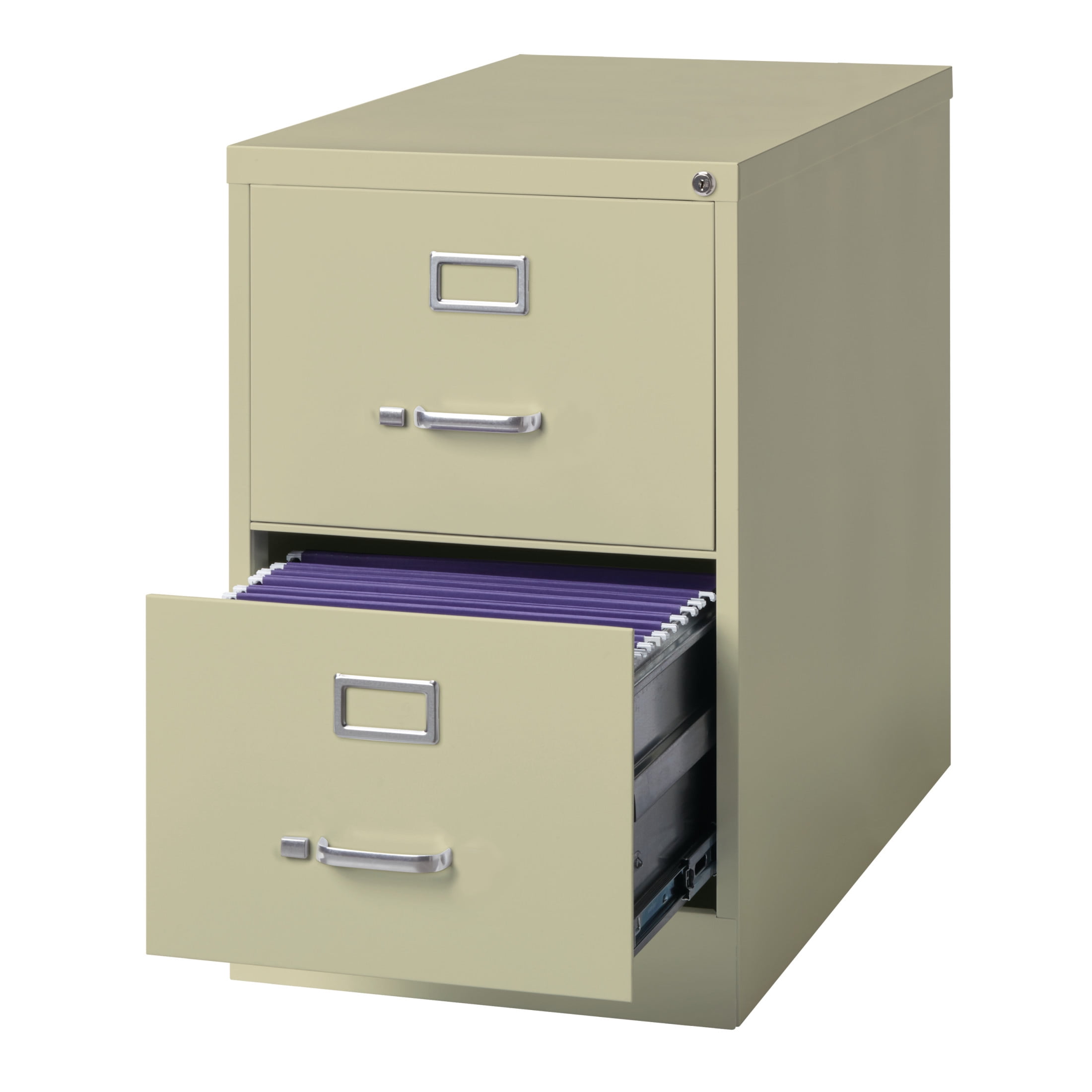 Hirsh 26.5" Deep 2 Drawer Legal Width Metal Vertical File Cabinet, Commercial Grade, Putty