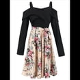 thumbnail image 1 of Vestido Floral de Corte A, Larga, Hombros Descubiertos y Corte Entallado para Mujer, y Otoño Rosa L, 1 of 8