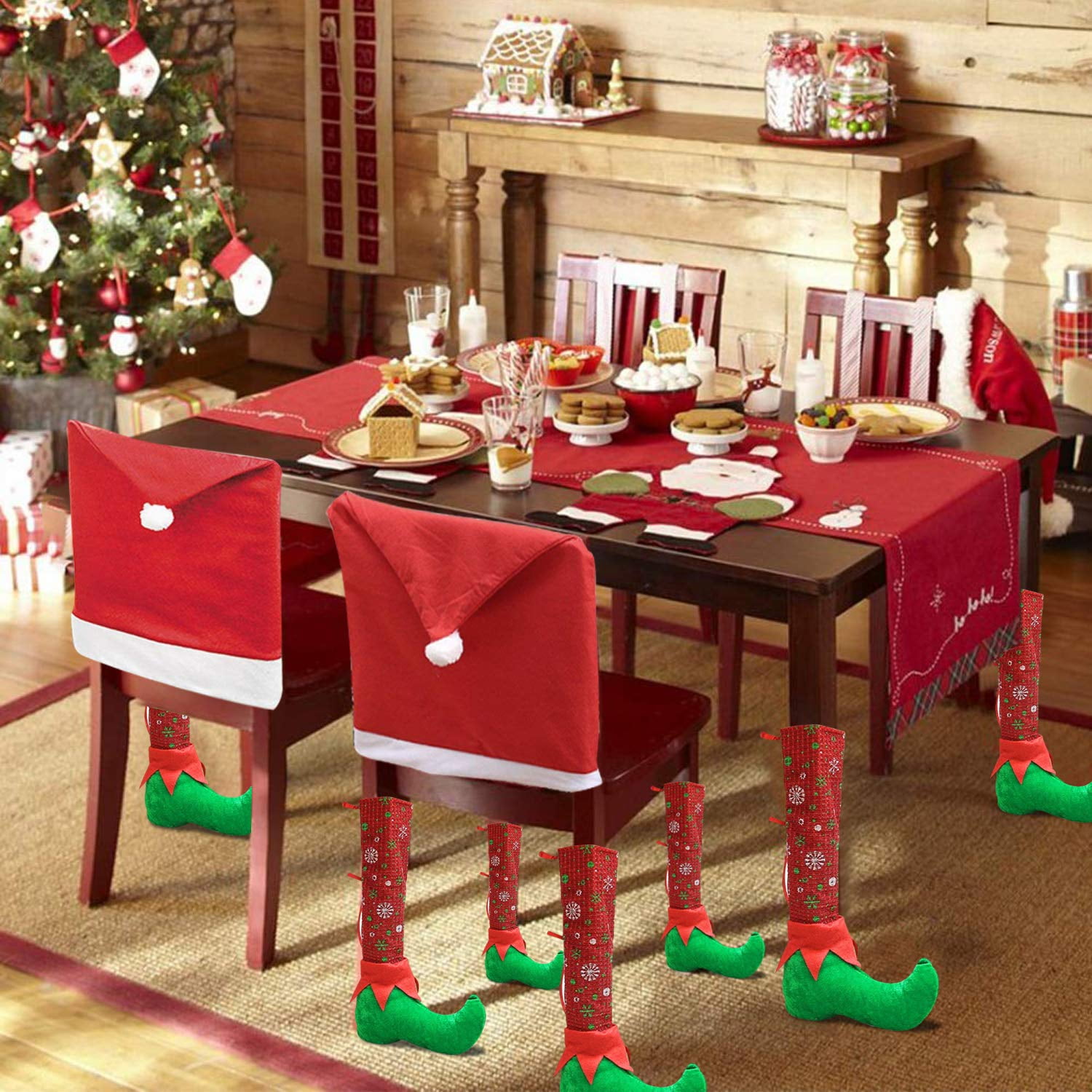 Christmas Leg Cover Table And Chair Legs Socks Christmas Decor Floor  Protectors Christmas Party Supplies Elf Chair Leg Socks Table Feet Table  Feet Covers For Living Room Home Decor - Temu