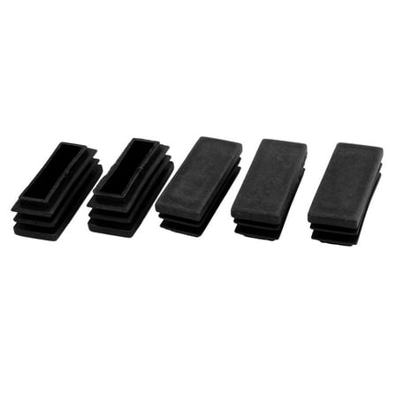 Unique Bargains 5Pcs Antislip Plastic Rectangle 50mm x 20mm Chair Foot Cover Table Furniture Leg Protector Balck