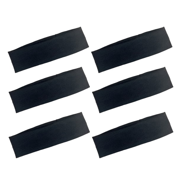 Minnieouse 6 piezas de diademas elásticas de algodón elástico para deportes para mujeres y niñas, diadema de estilo Simple, banda para el Accesorio para el cabello Negro